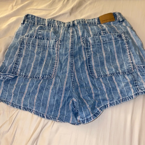 American Eagle Outfitters Blue Striped Jean Shorts - Picture 2 of 3